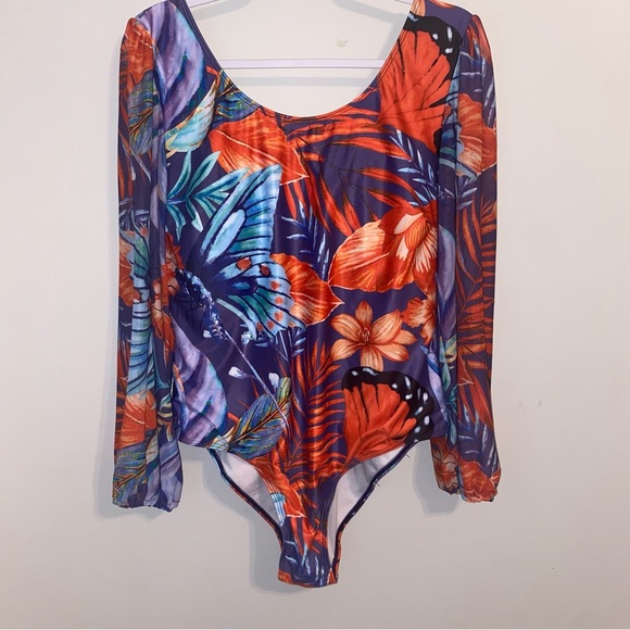 Beautiful lined swimsuit or bodysuit Size 1x - Picture 1 of 5